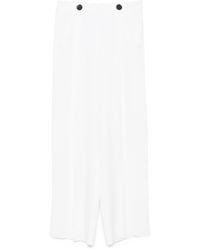 Giorgio Armani - Button-Fastening Silk Trousers - Lyst