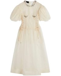 Simone Rocha - Midi-Jurk Met Korset - Lyst