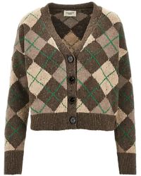 Weekend by Maxmara - Argyle-Knit Button-Up Cardigan - Lyst