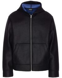 A.P.C. - Sudadera con capucha y cremallera - Lyst