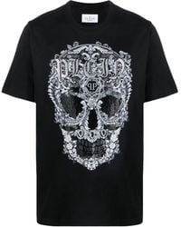 Philipp Plein - Baroque Skull Cotton T-Shirt - Lyst