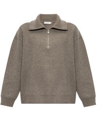 FRAME - Retro Ribbed-Knit Half-Zip Sweater - Lyst