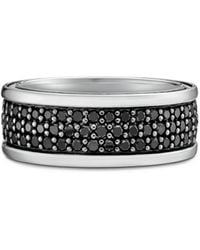 David Yurman - Sterling Streamline Three Row Diamond Band Ring (8.5Mm) - Lyst