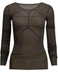 Rick Owens - Exposed-Seam Long-Sleeve Top - Lyst