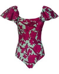 La DoubleJ - Floral-Print Swimsuit - Lyst
