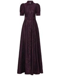 Rebecca Vallance - Afina Brokat-Abendkleid Mit Puffärmeln - Lyst