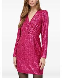 Morgan - Sequined V-Neck Mini Dress - Lyst