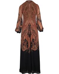 Zimmermann Cutout Paisley-print Linen Halterneck Maxi Dress in Metallic |  Lyst