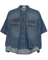 Brunello Cucinelli - Denim Cotton Shirt - Lyst