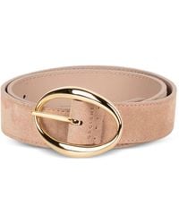 Orciani - Oval-Buckle Suede Belt - Lyst