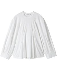 Enfold - Pleated Long-Sleeved T-Shirt - Lyst