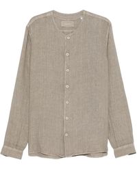 INLINUM - Collarless Long-Sleeve Shirt - Lyst