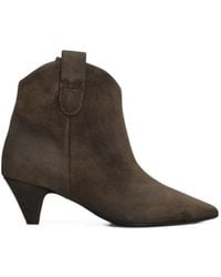 Anna F. - Pointed-Toe Suede Ankle Boots - Lyst