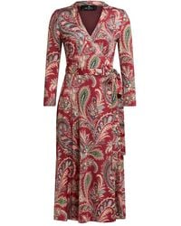Etro - Paisley-Print Wrap Midi Dress - Lyst