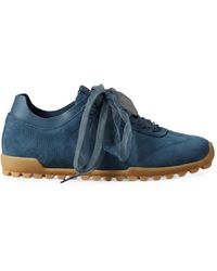 Calvin Klein - Suede Ribbon-Lace Sneakers - Lyst