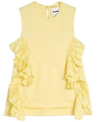 Jil Sander - Ruffled Sleeveless Top - Lyst