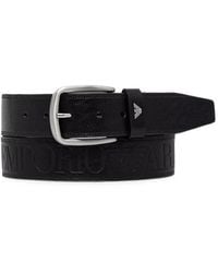 Emporio Armani - Leather-Tongue Belt With An Embossed-Logo And Metal-Buckle - Lyst