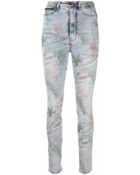 Philipp Plein - Jeans Skinny A Fiori - Lyst