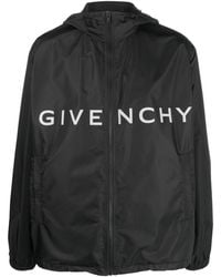 Givenchy - Leichte Kapuzenjacke mit Logo-Print - Lyst