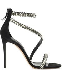 Casadei - Julia Heaven Crystal-Embellished Wrap-Around Sandals - Lyst
