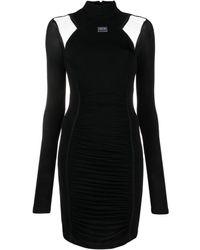 Versace - Jeans Couture Mesh Panel Mini Dress Black - Lyst