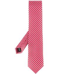 Ferragamo Krawatte mit "Lucky Cat"-Print - Rot