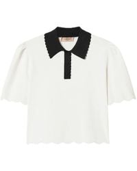 Twinset - Scalloped-Trim Knitted Polo Shirt - Lyst
