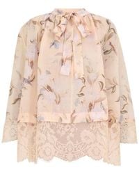 Zimmermann - Blusa Cascadian con ribete de encaje - Lyst