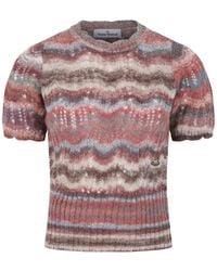 Vivienne Westwood - Logo-Embroidered Open-Knit Top - Lyst