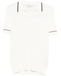 Della Ciana - V-Neck Ribbed Polo Shirt - Lyst