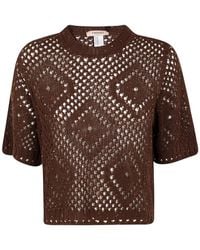Twinset - Open-Knit Short-Sleeve Top - Lyst