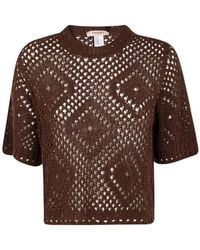 Twinset - Open-Knit Short-Sleeve Top - Lyst