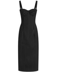Dolce & Gabbana - Pinstripe Wool Dress - Lyst