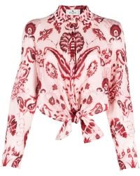 Etro - Floral Paisley-print Cropped Shirt - Lyst