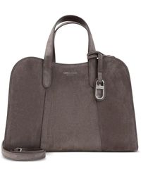 Giorgio Armani - Suede Logo-Print Tote Bag - Lyst
