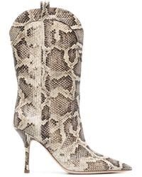 Paris Texas - Snakeskin-print Leather Boots - Lyst