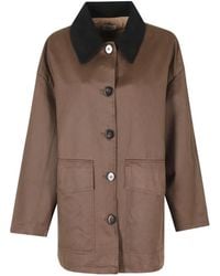 Alysi - Corduroy-Collar Storm-Flap Jacket - Lyst