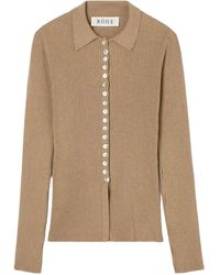 Rohe - Geribbeld Vest Met Knopen - Lyst