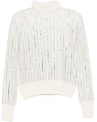 Ermanno Scervino - Rhinestone-Embellished Turtleneck Jumper - Lyst