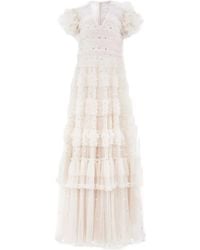 Needle & Thread - Vivian Sequin Ruffled Dress - Lyst