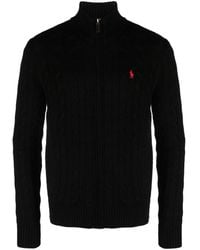 Polo Ralph Lauren - Cable-knit Cotton Zip-up Cardigan - Lyst
