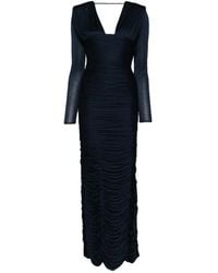 Versace - Draped Silk Crêpe Midi Dress - Lyst