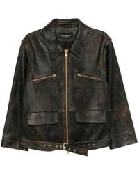 Cynthia Rowley - Belted Leather Jacket - Lyst