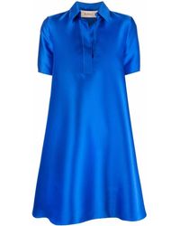 Blanca Vita Acaena Satin Dress - Blue