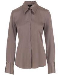 F.it - Pointed-Collar Silk Shirt - Lyst