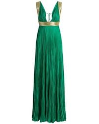Alberta Ferretti - Pleated Maxi Dress - Lyst