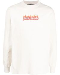 Palm Angels - Logo-Print Crew Neck Sweatshirt - Lyst