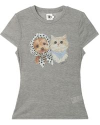 B+ AB - Graphic-Print Ribbed T-Shirt - Lyst