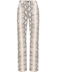 Marine Serre - Pantalones Con Estampado De Piel De Pitón - Lyst