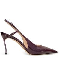 Casadei - Samurai Julia Patent-Finish Slingback Pumps - Lyst